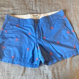Old Navy Blue Shorts with Red Embroidery